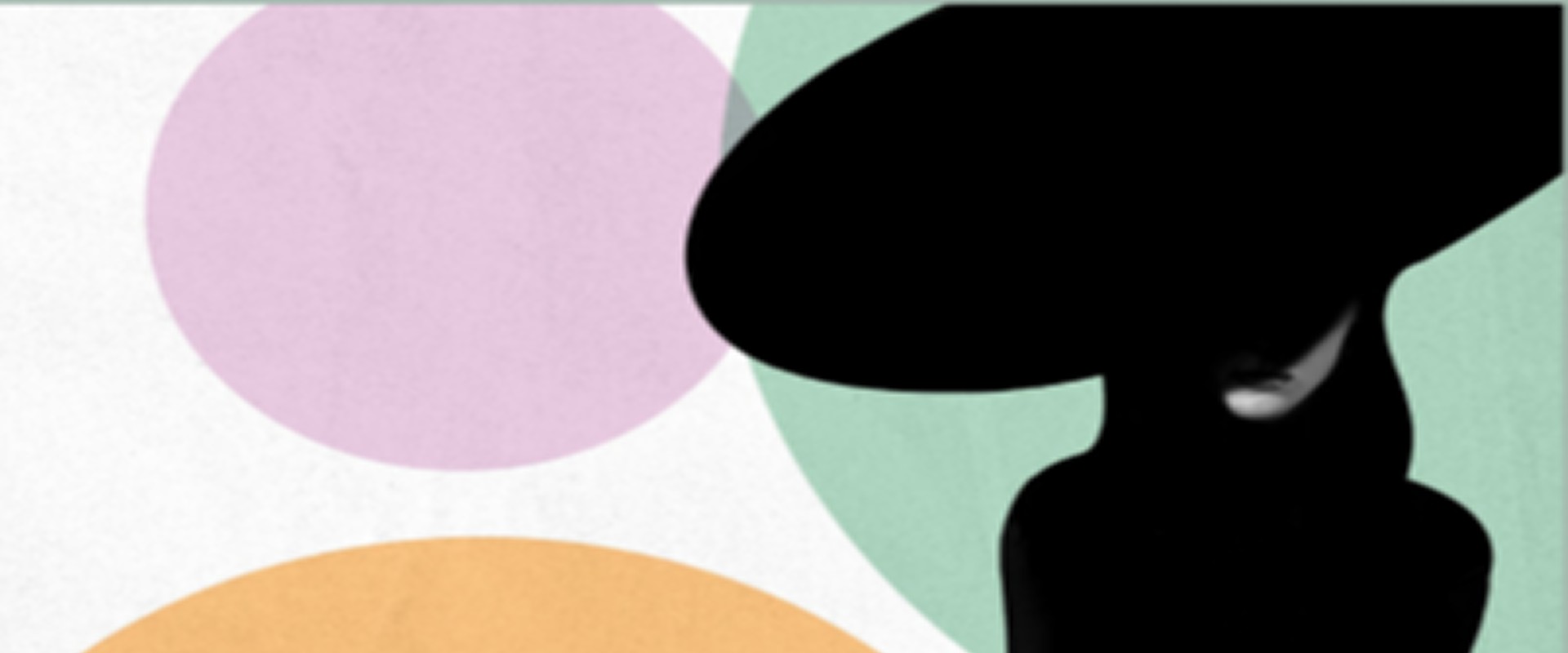 Illustrazione di moda: silhouette di una donna con cappello a tesa larga